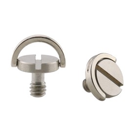 HJ Garden 2pcs 1/4-20 Thread D-Ring Stainless Steel Camera Fixing Screws for Camera Tripod Monopod QR Plate,D Shaft Quick Release Plate Mounting Screw 20mm Length