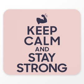 Fabulous Mauspad Keep Calm and Stay Strong Parodie Sport Krafttraining, Rosa (Maße 24 x 20 cm)