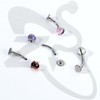 ZS ASTM F136 Belly Button Piercing Titanium 14G Colourful Stones
