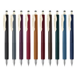 Zebra P-JJH72-VI10C-AZ Sarasa Nano Gel Ballpoint Pen Vintage Color 0.3mm Set of 10 Colors
