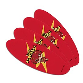 The Flash Chibi Double-Sided Oval Nail File Emery Board Set 4 Pack