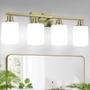 MOKATNG 4-Light Bathroom Light Fixtures, Aged Brass Vanity Light with