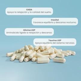 Matter Sonnol GABA, Suplemento con GABA, Inositol, Glicina USP y Taurina USP, Apoya la Relajación, el Descanso Nocturno y el Bienestar Mental, 1 Frasc