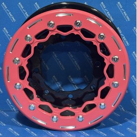 BOSS ATV RACING Black BEAD LOCK FRONT WHEEL 10X5 Pink