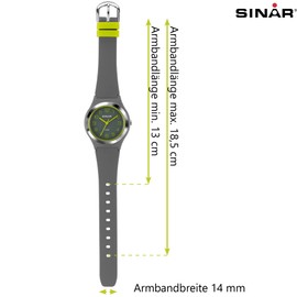 SINAR Boys Watch Youth Sports Watch Fitness Analogue Quartz 10 Bar Waterproof Grey Yellow XB-48-1, gray, Sports