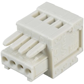 WAGO 733-104 100% Protected Against MISMATING, 1-Conductor Female Plug, Light Gray, PIN SPACING 2.5 MM, 0, 4-Pole, 50 MM², 0.5 MM²