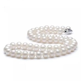 Gold, Malachite green,White Freshwater Genuine Cultured Pearl Necklace，8mm-10mm choice，length（46cm18.1 in） for Women in AAAA Quality