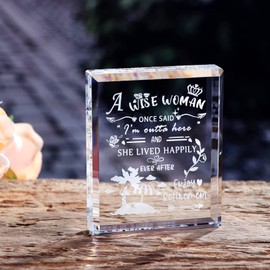 Retirement Gifts for Women K9 Crystal Plaque Female Coworkers Colleagues Leaving Gifts for Friend Glass A Wise Keepsake Ornaments