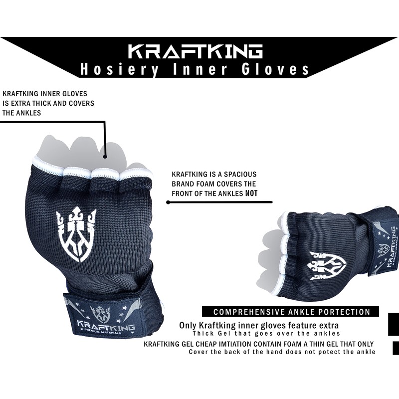 Kraftking Boxing Hand Wraps Inner Gloves with Wrist Strap Wrist