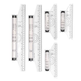 5 Piezas de Regla Rodante de Medición, 3 Piezas de 6 Pulgadas y 2 Piezas de 12 Pulgadas de Plástico Regla de Rodillo de Dibujo Regla Paralela Regla de