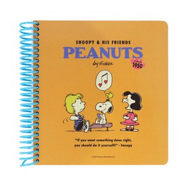Sunstar Stationery S2642212 Snoopy Notebook, Square Ring, Peanuts, Snoopy & Friends, Orange