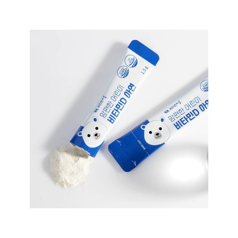 Vitamin Village 맘편한 어린이비타민D 아연 1박스 30포 1개월분 Mom's Comfortable