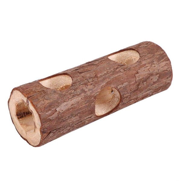 Pet Chew Toy, Wooden Animal Tunnel Exercise Tree Tube Chew
