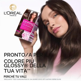 L'Oréal Paris Casting Crema Gloss Colorazione Tono su Tono per Capelli - Senza Ammoniaca - Marrone Ghiacciato (415), 1 Unità
