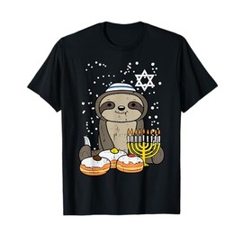 Hanukkah Sloth Chanukah Jewish Men Women Kids Boys Girls T-Shirt