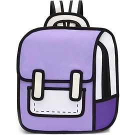 Kawaii Backpack Cute Cartoon 3D Jumping Style 2D Drawing Manga Paper Anime School Bag School Supplies Fun Backpack - Colour: 5