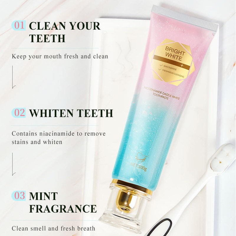 Pack of 2 Nicotinamide Whitening Toothpaste, Radiant Whitening Toothpaste, Toothpaste