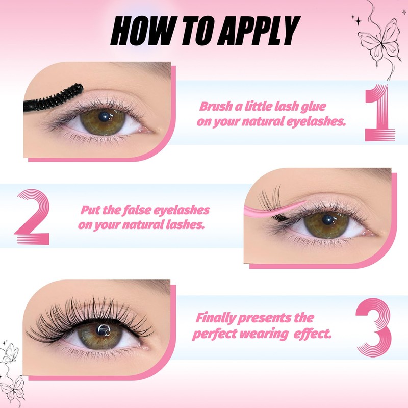 Fyonas Wispy Lash Clusters Eyelash Clusters Natural Look Cluster Eyelash