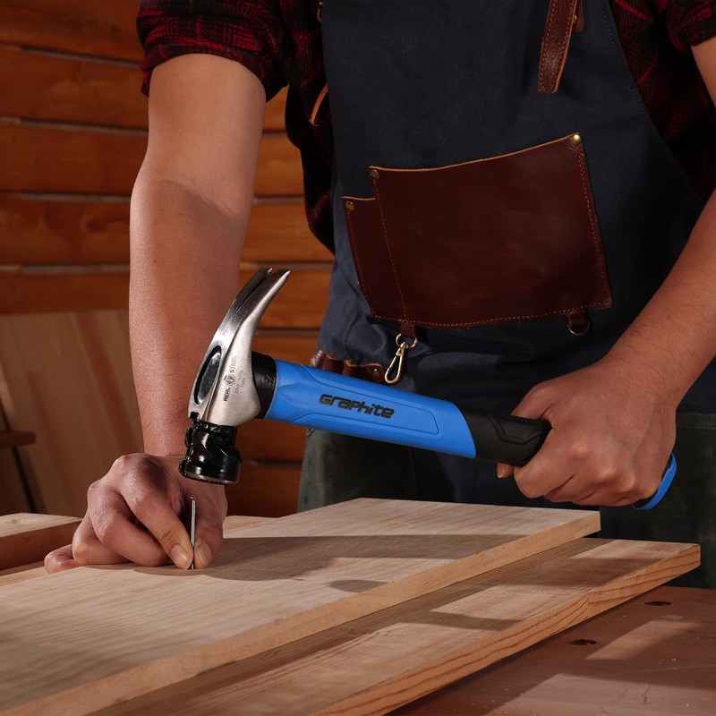 Real Steel 0501 jacketed Grafito martillo de carpintero curvado, 16