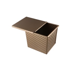 zaoalife Nonstick Square Loaf Pan With Lid Square Corrugated Loaf Pan Mini Square Toast Box for Home Baking Mini Cube Toast Box