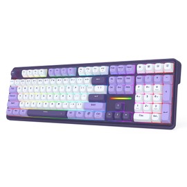 Redragon K745 PRO Wireless Gasket RGB Gaming Keyboard, 108 Keys Mechanical Keyboard w/Extra 4 Hotkeys, Hot-Swap South-Facing LED Socket, 5-Layer Noise Dampening, Round PBT Keycaps, Mint Mambo Switch