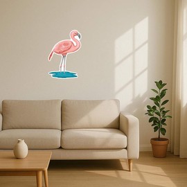 Azeeda 'Flamingo' White Premium Vinyl Decal Sticker – Waterproof, Durable & Easy to Apply - Ideal for Car Bumpers, Windows, Bins and More (DW00162944)