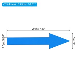 PATIKIL 8"x2" Arrow Sticker, 10 Pack PVC Removable Self Adhesive Waterproof Floor Decal Wall Marking Arrow Sign for Road Instructions, Blue