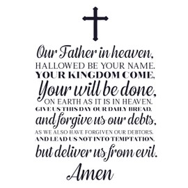 Fabric Panel 8"x8" Lord's Prayer Faith 100% Cotton Quilt Square Block S505