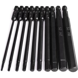 Unbranded 100mm Extended Allen Wrench Drill Bit Set, PTSLKHN 10pc Metric Hex Impact Driver