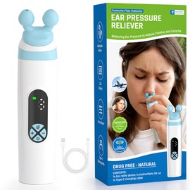 BIZOI Ear Pressure Relief Device, Eustachian Tube Unclogger, Eustachian Tube Unblocker, Rechargable 3 Speed Adjust Ear Popper Ear Relief Device for Flying, Swimming, Diving, Tinnitus