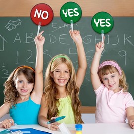 20 Packs Yes/No Paddles for Classroom Voting Double Sideded Plastic Sign Green Red Yes or No Paddles True False Sign for Office School Teacher Classroom Event Supplies, Style B