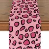 ZCHOMI Pink Leopard Print Table Runner 13x72 Inch Trendy Kitchen