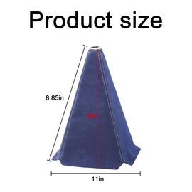 BESULEN Car Shift Boot Cover, Leather Shift Knob Dust Cover, Manual/Auto Shifter Boot Sleeve Replacement, Handbrake Gaiter Boot Dust Cover Car Interior Accessories (Dark Blue/White)