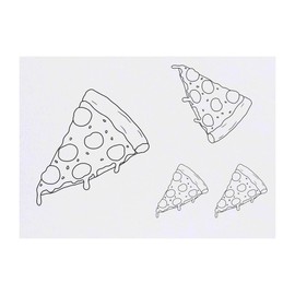 Azeeda 4 x 'Pizza Stück' Temporäre Tattoos - Wasserfest, Hautfreundlich & Ungiftig · Transfers in Verschiedenen Größen (TO00082460)