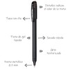 Pentel BL417BP2-A Bolígrafo Energel BL417, Tinta Negra, Blíster 2 piezas
