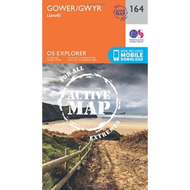 Gower / Gwyr Map | Weatherproof | Llanelli | Ordnance Survey | OS Explorer Active Map 164 | Wales | Walks | Hiking | Maps | Adventure
