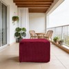 Furry Square Pouf Ottoman Foot Rest, Redwine, 20"x14"