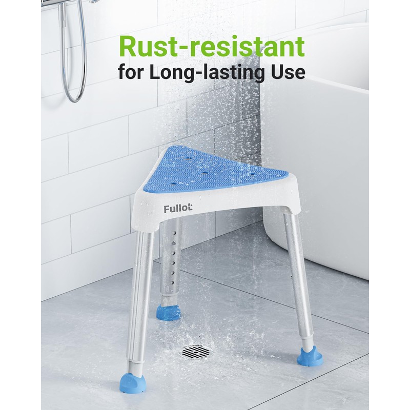 Space-Saving Triangular Shower Chair for Elderly and Disabled, 400 lbs