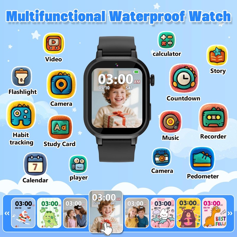 Kids Waterproof Smart Watch Boys Gift Age 3-12 with 39