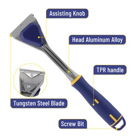 Bates- Carbide Scraper, 2.5", Double-Edged Tungsten Steel Blade, Paint Scraper Tool