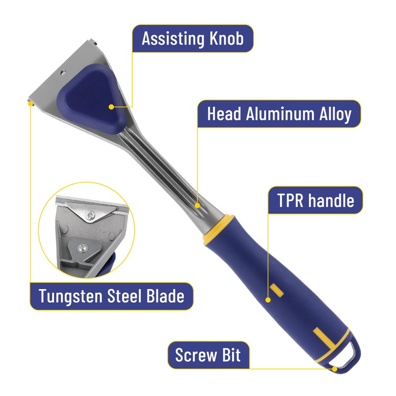 Bates- Carbide Scraper, 2.5", Double-Edged Tungsten Steel Blade, Paint Scraper