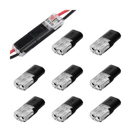 CGEAMDY 10 Pieces Quick Dual Wire Terminal Block, Double Wire Plug in Connector for Electrical, Push Fit Double-Wire Push-In Connector with Locking Buckle, Pluggable LED Wire Connectors For Car