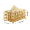 European Style Rectangular Metal Crystal Tissue Box Desktop Decorative Ornaments