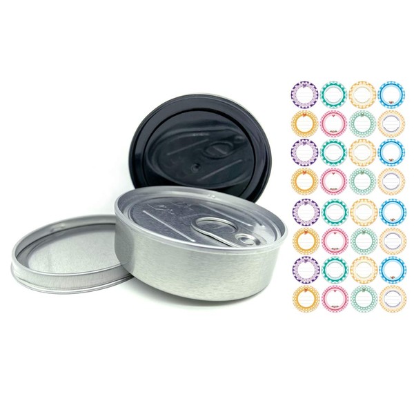 YEEPON 20sets Cali Self-seal Tin Can with Lid - Tuna