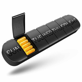 GeorgeX Organizador de Pastilla con 7 Compartimentos, Organizador de Medicamentos Pastillero de Viaje Portátil para Vitaminas, Medicamentos