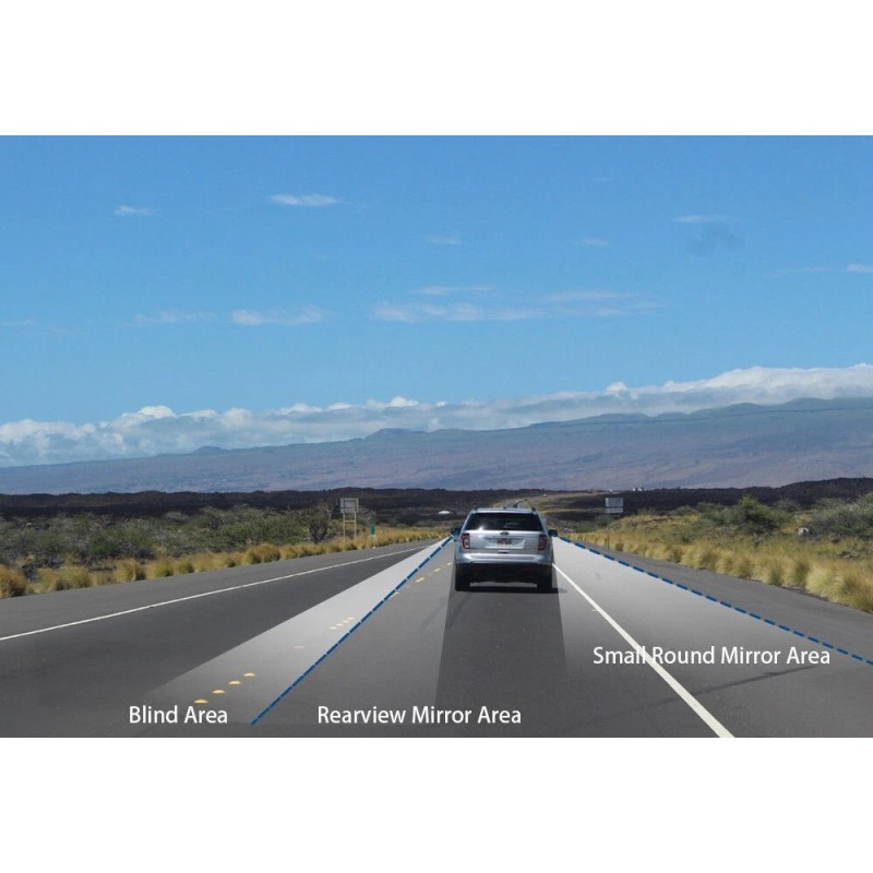 2pc 2" Universal Wide Angle Convex Blind Spot Rear Side