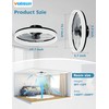 VOLISUN Low Profile Ceiling Fans with Lights and Remote, Bladeless