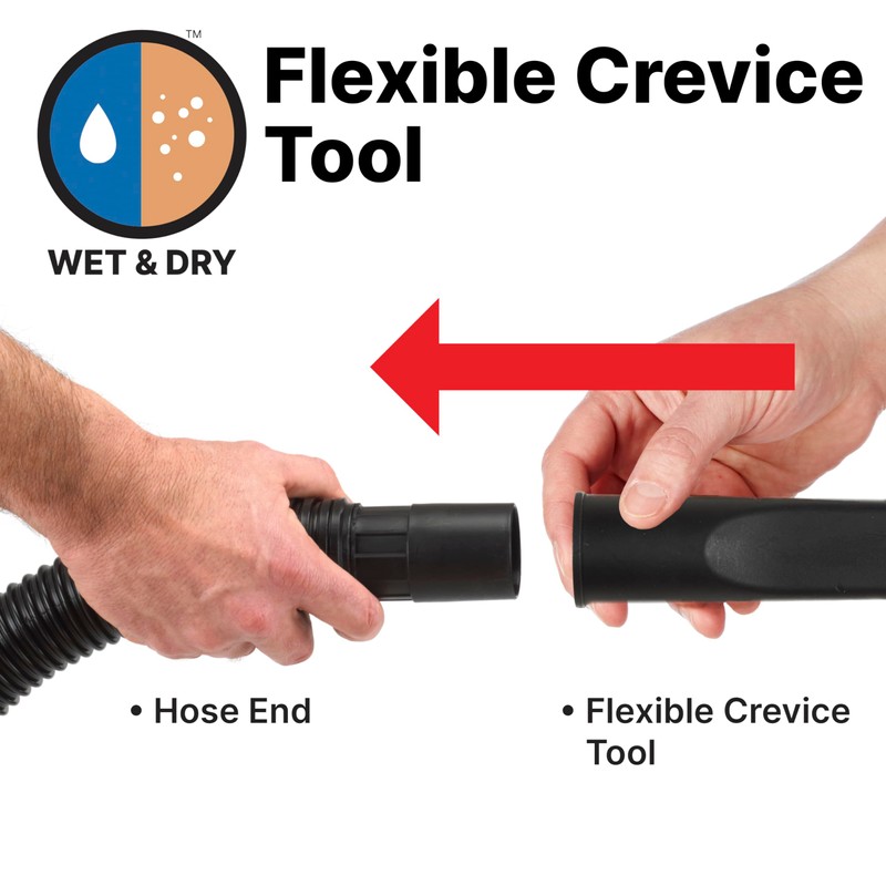 Shop-Vac 9017900 Flexible Crevice Tool, 1.25 Inch Diameter x 12