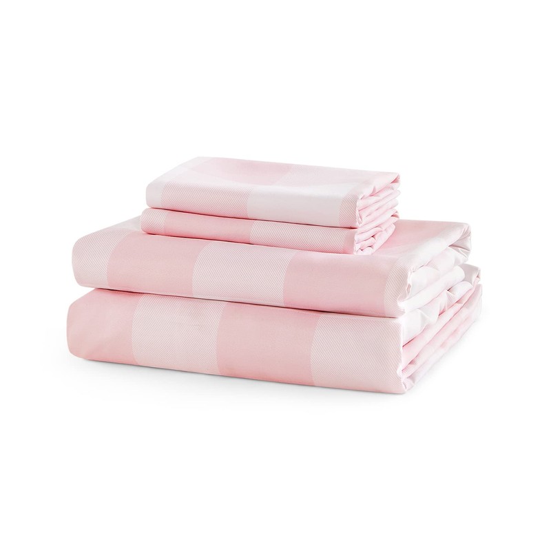 Wake In Cloud - Gingham Bed Sheets, 4-Piece Sheet Set,