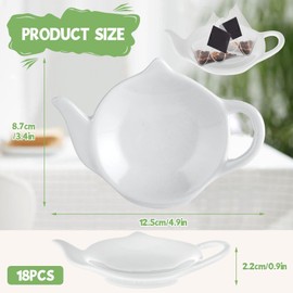 STARVAST Set of 18 Tea Bag Holder for Used Tea Bag, Ceramic Tea Bag Coaster Keep Your Tea Time Tidy and Organized, White